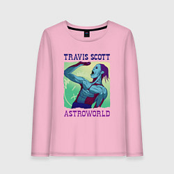 Лонгслив хлопковый женский ASTROWORLD TRAVIS SCOTT Z, цвет: светло-розовый