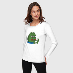 Лонгслив хлопковый женский Pepe love пепе лов, цвет: белый — фото 2