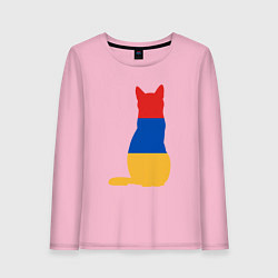 Лонгслив хлопковый женский Армянский Кот, цвет: светло-розовый