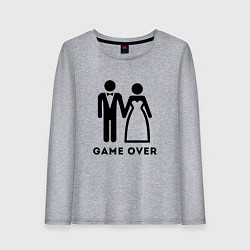 Лонгслив хлопковый женский GAME OVER МОЛОДОЖЕНЫ, цвет: меланж