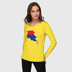 Лонгслив хлопковый женский Map Armenia, цвет: желтый — фото 2