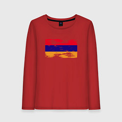 Лонгслив хлопковый женский Армения - Флаг, цвет: красный