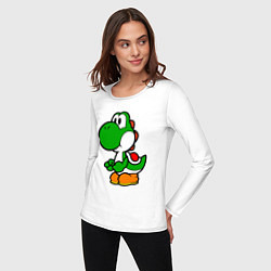 Лонгслив хлопковый женский Yoshi1, цвет: белый — фото 2