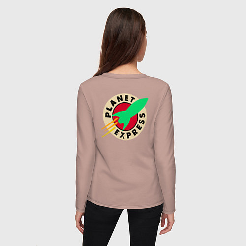 Женский лонгслив Футурама - Межпланетный экспресс / Пыльно-розовый – фото 4