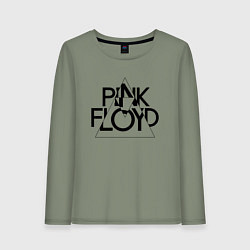 Лонгслив хлопковый женский PINK FLOYD LOGO ПИНК ФЛОЙД, цвет: авокадо