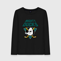 Лонгслив хлопковый женский Анахайм Дакс, Mighty Ducks, цвет: черный