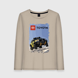 Лонгслив хлопковый женский Toyota Racing Team, desert competition, цвет: миндальный