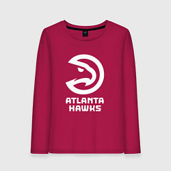 Лонгслив хлопковый женский Атланта Хокс, Atlanta Hawks, цвет: маджента