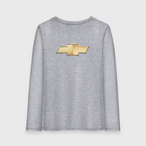 Женский лонгслив Chevrolet Лого Эмблема спина / Меланж – фото 2