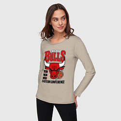 Лонгслив хлопковый женский Chicago Bulls NBA, цвет: миндальный — фото 2