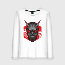 Лонгслив хлопковый женский SHLSHK Cyber Skull Collection, цвет: белый