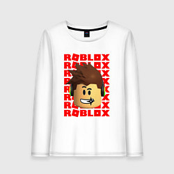 Женский лонгслив ROBLOX RED LOGO LEGO FACE