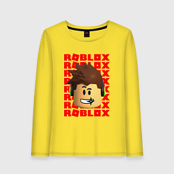 Лонгслив хлопковый женский ROBLOX RED LOGO LEGO FACE, цвет: желтый