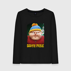 Лонгслив хлопковый женский Eric Cartman 3D South Park, цвет: черный