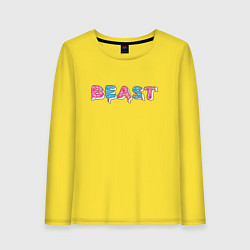 Лонгслив хлопковый женский Mr Beast - Art 1, цвет: желтый