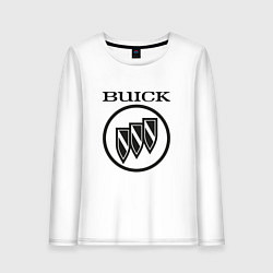 Лонгслив хлопковый женский Buick Black and White Logo, цвет: белый