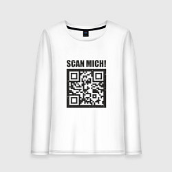 Лонгслив хлопковый женский Scan Mich, цвет: белый