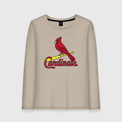 Лонгслив хлопковый женский St Louis Cardinals - baseball team, цвет: миндальный