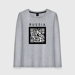 Женский лонгслив QR-КОД RUSSIAN ПРИКОЛ