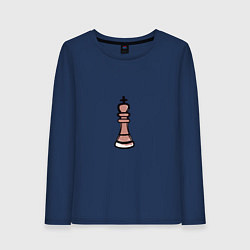 Лонгслив хлопковый женский Шахматный король граффити, цвет: тёмно-синий