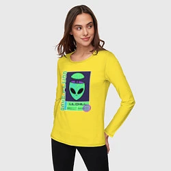 Лонгслив хлопковый женский GONE FLUDD UFO, цвет: желтый — фото 2
