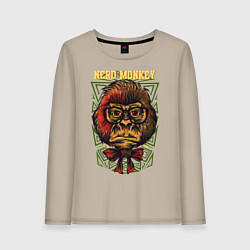 Женский лонгслив Обезьяна ботан