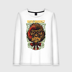 Женский лонгслив Обезьяна ботан