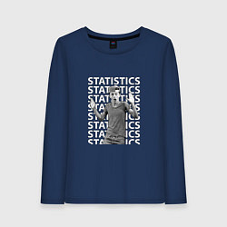 Лонгслив хлопковый женский Lil Timmy Tim Statistics, цвет: тёмно-синий