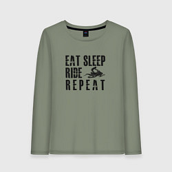 Женский лонгслив Eat, sleep, ride, repeat