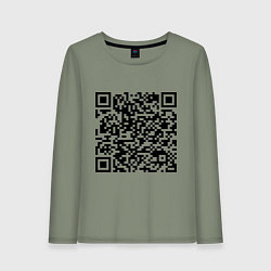 Лонгслив хлопковый женский QR-код Скала Джонсон, цвет: авокадо
