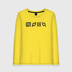 Лонгслив хлопковый женский 30 Seconds to Mars - Логотип, цвет: желтый