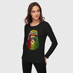 Лонгслив хлопковый женский Rasta lioN, цвет: черный — фото 2