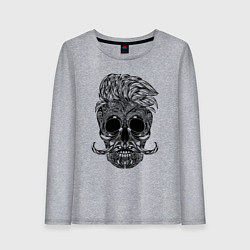 Лонгслив хлопковый женский Skull hipster, цвет: меланж