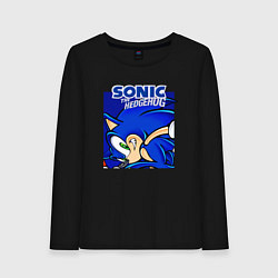 Лонгслив хлопковый женский Sonic Adventure Sonic, цвет: черный