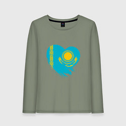 Женский лонгслив Сердце - Казахстан