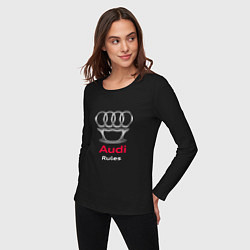 Лонгслив хлопковый женский Audi rules, цвет: черный — фото 2