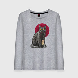 Женский лонгслив Кот программист и мышка