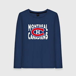 Лонгслив хлопковый женский Монреаль Канадиенс, Montreal Canadiens, цвет: тёмно-синий