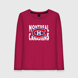 Лонгслив хлопковый женский Монреаль Канадиенс, Montreal Canadiens, цвет: маджента