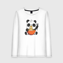 Женский лонгслив Cute Panda Eating Ramen