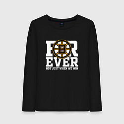 Лонгслив хлопковый женский FOREVER NOT JUST WHEN WE WIN, Boston Bruins, Босто, цвет: черный