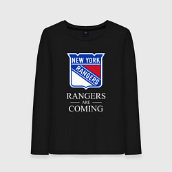 Лонгслив хлопковый женский Rangers are coming, Нью Йорк Рейнджерс, New York R, цвет: черный