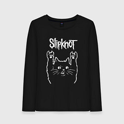 Женский лонгслив Slipknot, Слипкнот Рок кот