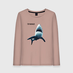 Лонгслив хлопковый женский Акула - топ менеджер, цвет: пыльно-розовый