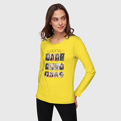 Лонгслив хлопковый женский Loona memes, цвет: желтый — фото 2