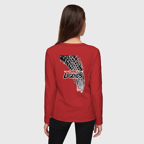 Женский лонгслив Грид / Красный – фото 4