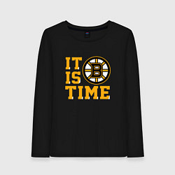 Лонгслив хлопковый женский It Is Boston Bruins Time, Бостон Брюинз, цвет: черный