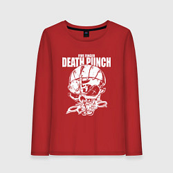 Лонгслив хлопковый женский Five Finger Death Punch Groove metal, цвет: красный