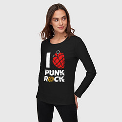 Лонгслив хлопковый женский I LOVE PUNK ROCK, цвет: черный — фото 2