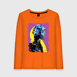 Лонгслив хлопковый женский Cyber fashion skull 2028, цвет: оранжевый